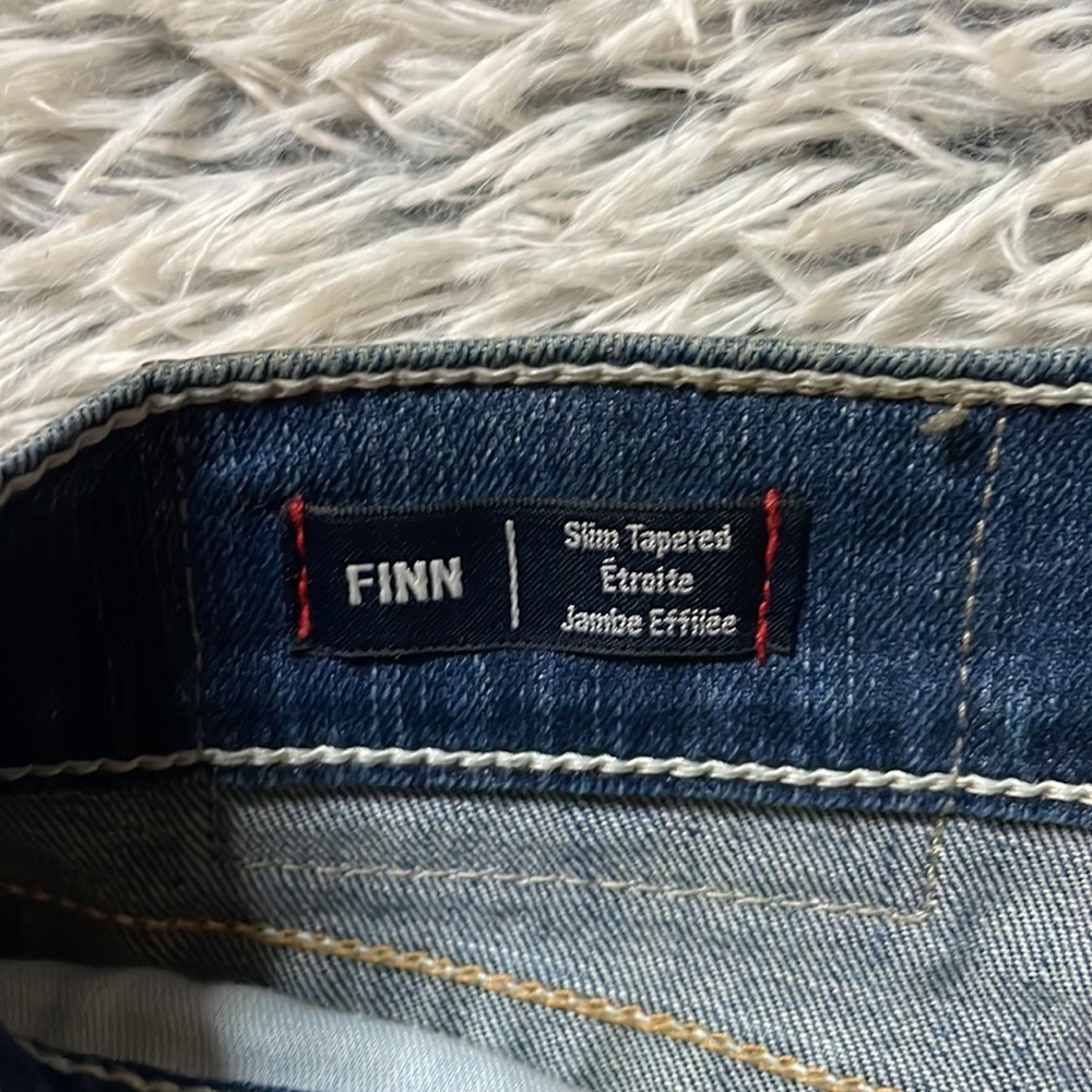 Men’s True Religion Jeans Finn Slim Tapered Frayed Ankle Zip size 32 - Picture 8 of 16